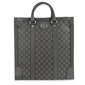 Gucci Grey Black GG Coated Canvas Ophidia Medium Tote